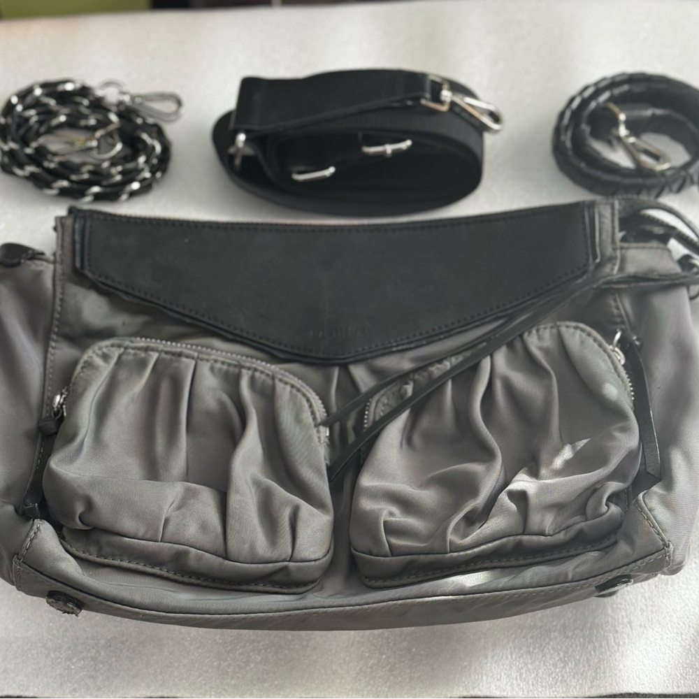 Stylish Gray and Black Shoulder Bag